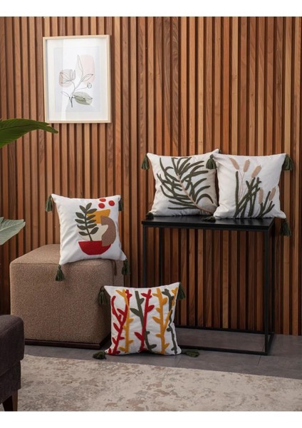 Home 4'lü Kombin Punch Işlemeli Kırlent Kılıfı