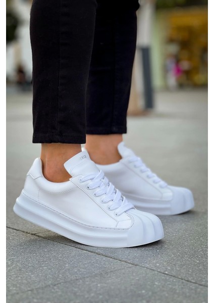 SHO2411 Bağcıklı Yüksek Taban Özel Tasarım Artenay Erkek Ayakkabı Beyaz