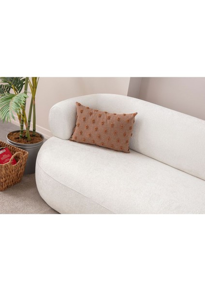 Home Dekoratif Puantiye Keten Kumaşlı Kırlent Kılıfı 35X50 modelleri