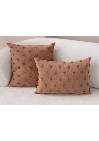 Home Ikili Dekoratif Puantiye Keten Kumaşlı Kırlent Kılıfı 43X43, 35X50 fiyatları