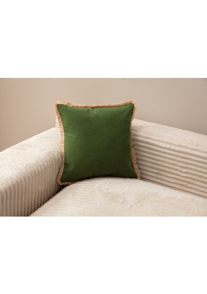 Home Yeşil Renk Saçaklı Tek Renk 43X43 Kırlent Kılıfı fiyatları