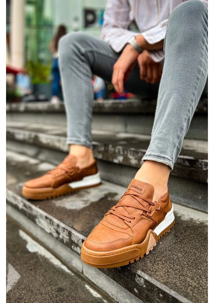 SHO067 Bağcıklı Kalın Tasarım Taban Gtb Warrem Erkek Ayakkabı Taba modelleri