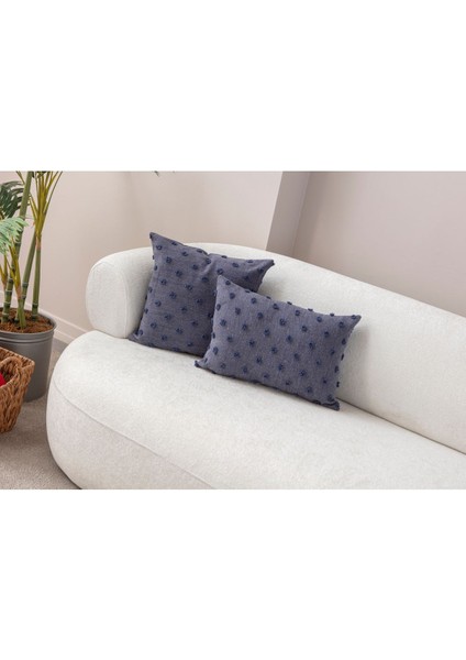 Home Ikili Dekoratif Puantiye Keten Kumaşlı Kırlent Kılıfı 43X43, 35X50 modelleri