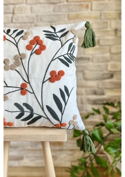 Home Punch Işlemeli Tekli Dekoratif Özel Tasarım Kırlent Kılıfı (Panç) modelleri