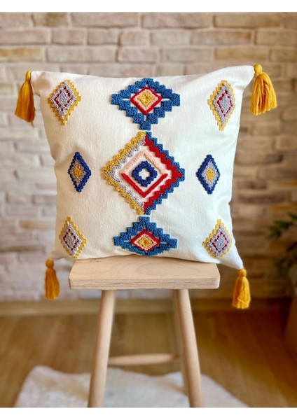 Home Home Design 4'lü Kombin Punch Işlemeli Kırlent Kılıfı (Panç) fırsatları