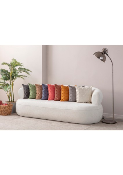 Home Tekli Dekoratif Puantiye Keten Kumaşlı Kırlent Kılıfı 43X43 Gri fırsatları