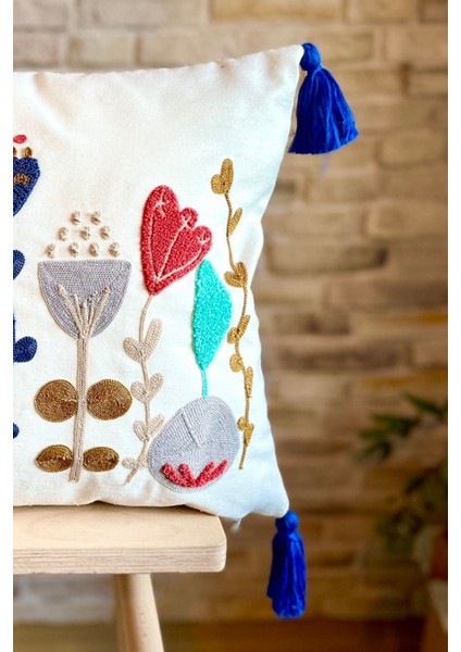 Home Punch Işlemeli Tekli Dekoratif Özel Tasarım Kırlent Kılıfı (Panç) modelleri