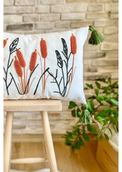 Home Punch Işlemeli Tekli Dekoratif Özel Tasarım Kırlent Kılıfı (Panç) modelleri