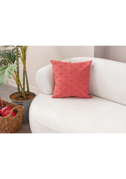Home Dekoratif Puantiye Keten Kumaşlı Kırlent Kılıfı 43X43 modelleri