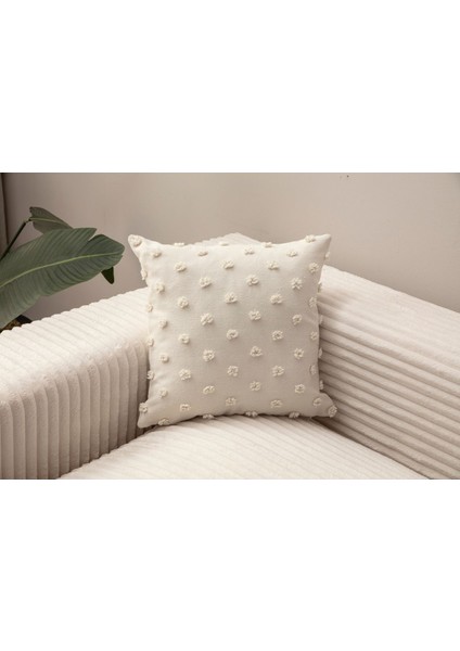 Home Dekoratif Puantiye Keten Kumaşlı Kırlent Kılıfı 43X43 fiyatları