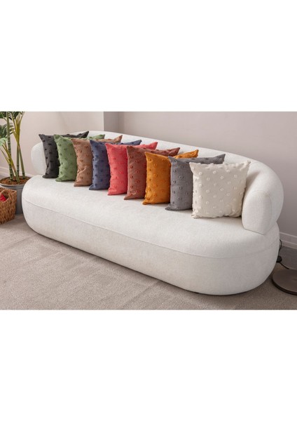 Home Dekoratif Puantiye Keten Kumaşlı Kırlent Kılıfı 35X50 indirimleri