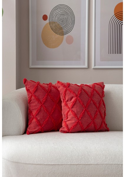 Home Ikili Dekoratif Puantiye Keten Kumaşlı Kırlent Kılıfı 43X43 Pembe fiyatları