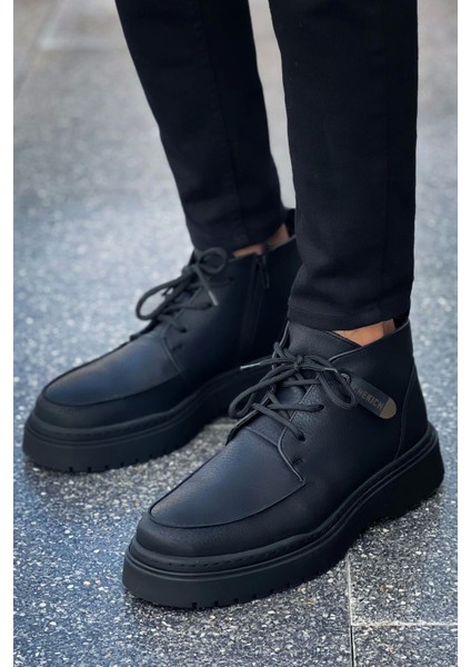 Shoecide SHO213 Bağcıklı Yüksek Taban Süet Cst Bryggen Erkek Spor Bot Sıyah indirimleri