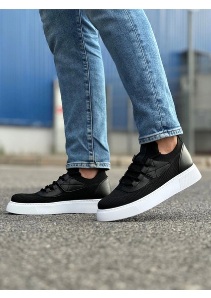 SHO2425 Bağcıklı Yüksek Taban Tbt Erkek Ayakkabı Sıyah modelleri