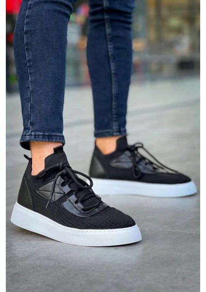 SHO2425 Bağcıklı Yüksek Taban Tbt Erkek Ayakkabı Sıyah fırsatları