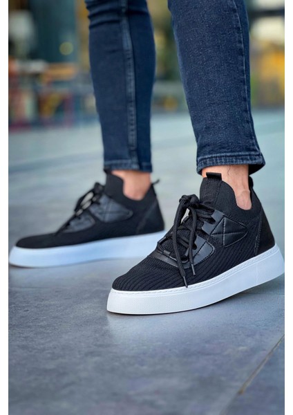 SHO2425 Bağcıklı Yüksek Taban Tbt Erkek Ayakkabı Sıyah indirimleri