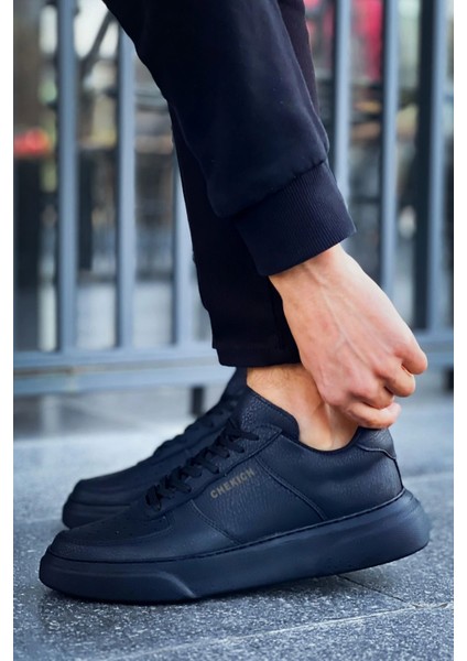 SHO087 Bağcıklı Yüksek Taban Cst Kenton Erkek Ayakkabı Sıyah/sıyah modelleri