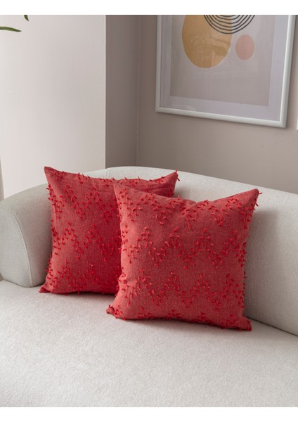 Home Ikili Dekoratif Puantiye Keten Kumaşlı Kırlent Kılıfı 43X43 Pembe fiyatları