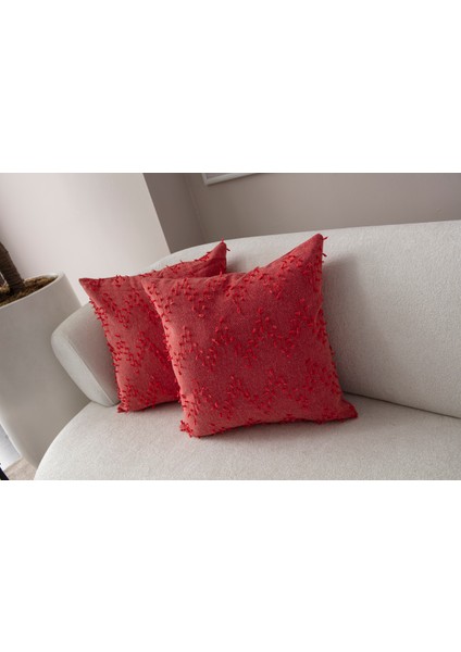 Home Ikili Dekoratif Puantiye Keten Kumaşlı Kırlent Kılıfı 43X43 Pembe modelleri
