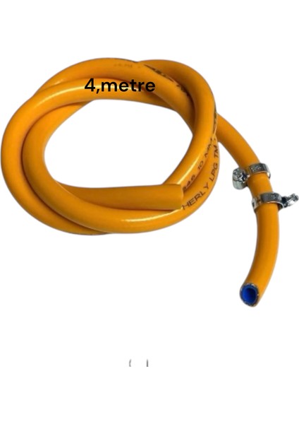 4,metre Tüp Gaz Hortumu 2 Kelepçe Üç Katlı Yanmaya Dayanıkı Lpg Gaz Hortum