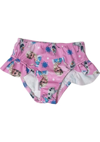 Kız Çocuk Çantalı Frozen Karakterli Mavi Bikini Takım modelleri