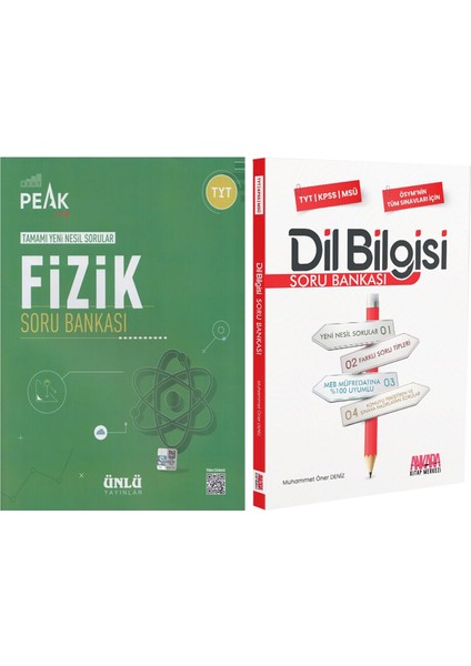 Tyt Fizik Best Peak ve Dil Bilgisi Soru Bankası Seti (2 Kitap)