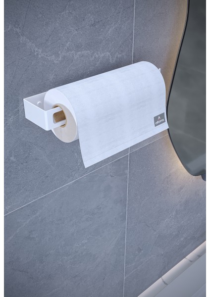 Beyaz Metal Yapışkanlı Kağıt Havluluk, Kağıt Havlu Askısı, Peçetelik, Banyo Mutfak Askısı modelleri