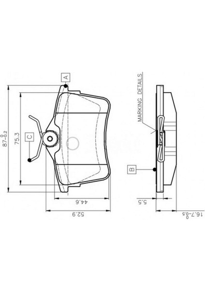 Arka Balata P308 Sw 1.4 16V-1.6 16V-2.0-1.6 Hdi-2.0 Hdi 07 Partner Tepee-Berlingo 1.6-1.6 Hdi 08 10