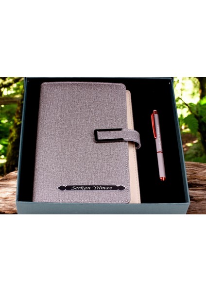 Kişiye Özel Isim Baskılı Gri Hediyelik Set, Iş Hediyesi Doktora Avukata Mühendise Makam Hediyesi fiyatları