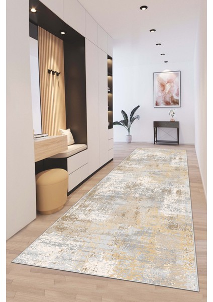 Dijital Baskılı Kesme Yolluk Halı Desenli Yıkanabilir Kaymaz Taban Koridor Hol Yolluk Mutfak Salon