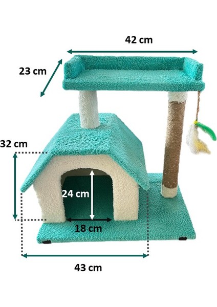 Chitto Kedi Evi ve Tırmalama Tahtası – 2 Katlı Konforlu Oyun Alanı fiyatları