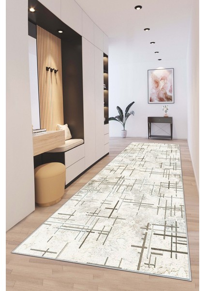 Dijital Baskılı Kesme Yolluk Halı Desenli Yıkanabilir Kaymaz Taban Koridor Hol Yolluk Mutfak Salon