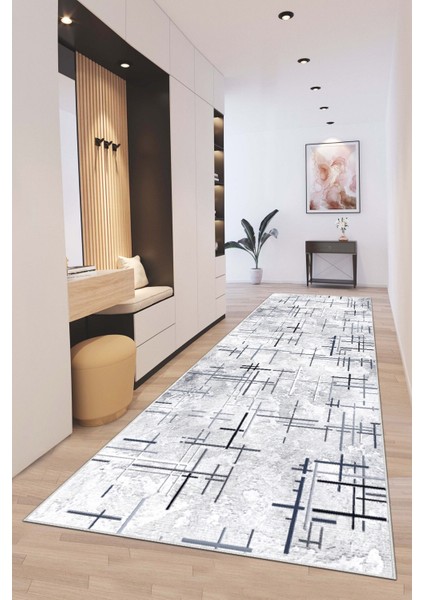 Dijital Baskılı Kesme Yolluk Halı Desenli Yıkanabilir Kaymaz Taban Koridor Hol Yolluk Mutfak Salon