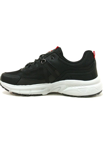 Siyah Kırmızı Gri Bağcıklı Outdoor Spor Ayakkabı