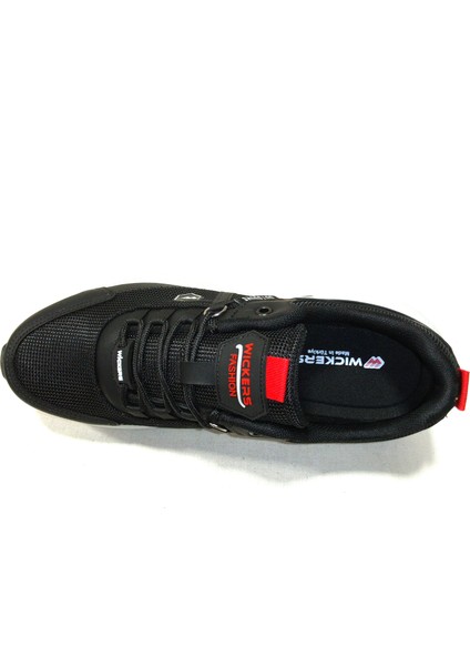 Siyah Kırmızı Gri Bağcıklı Outdoor Spor Ayakkabı