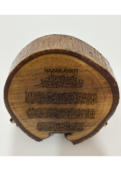 Masa Üstü Dekor - Nazar Ayeti - Gerçek Ceviz Kütüğü modelleri