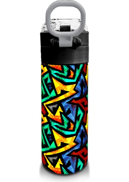 Kids Siyah Grafiti Desenli Pipetli ve Direkt Içim Çelik Termos 500 ml 31847 modelleri