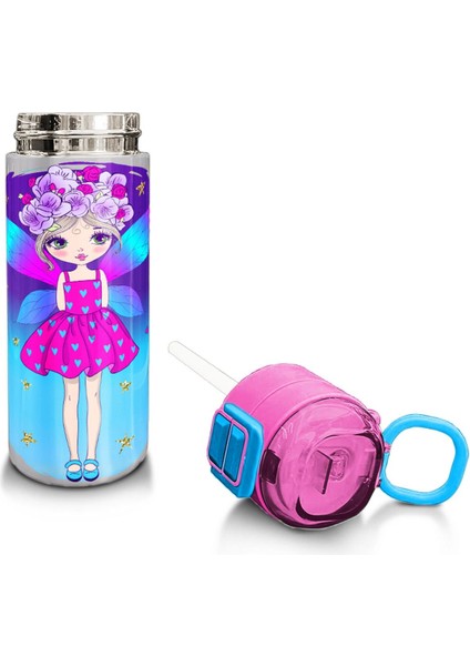 Kids Pembe Mavi Peri Desenli Pipetli ve Direkt Içim Çelik Termos 500 ml 31803 fırsatları