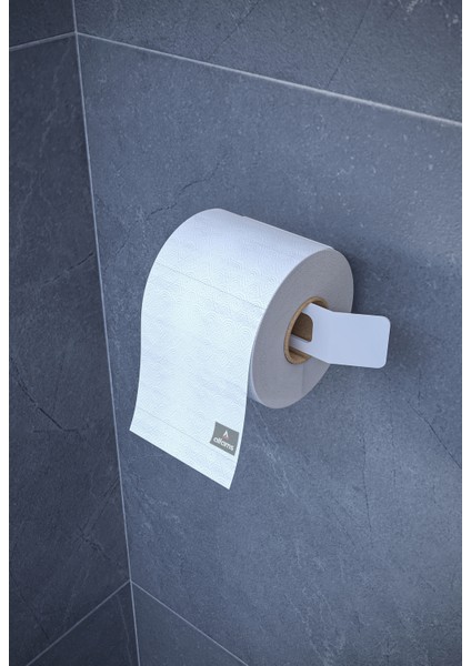 Beyaz Metal Yapışkanlı Modern Tuvalet Kağıtlık, Wc Kağıtlık, Tuvalet Kağıdı Askısı