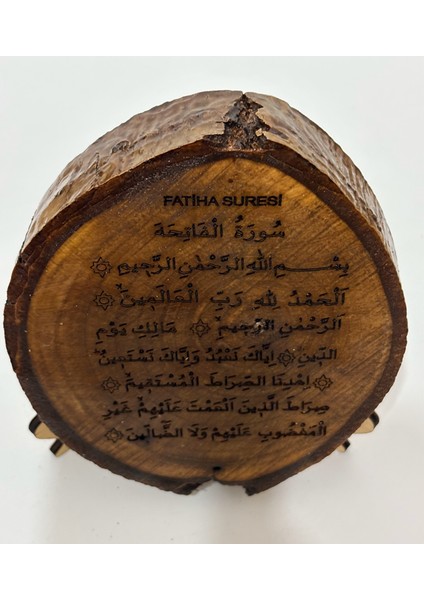Masa Üstü Dekor - Fatiha Suresi - Gerçek Ceviz Kütüğü fiyatları