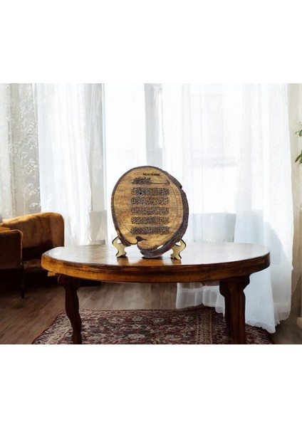 Masa Üstü Dekor - Felak Suresi - Gerçek Ceviz Kütüğü fırsatları