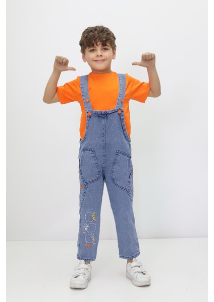 Unisex Çocuk Salopet Tulum Takım