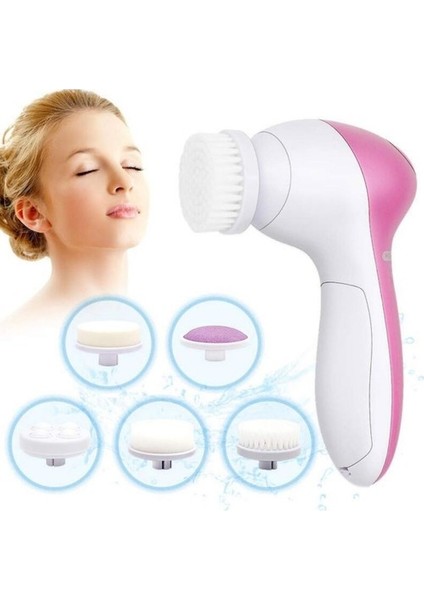 Pilli Yüz Cilt Temizleme Cihazı Siyah Nokta Peeling Fırça Seti Vücut Yüz Bakımı Masaj Aleti 5 In 1 fırsatları