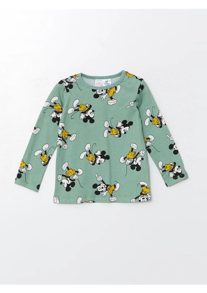 Baby Yeşil Bisiklet Yaka Uzun Kollu Baskılı Erkek Bebek Pijama Takımı fiyatları