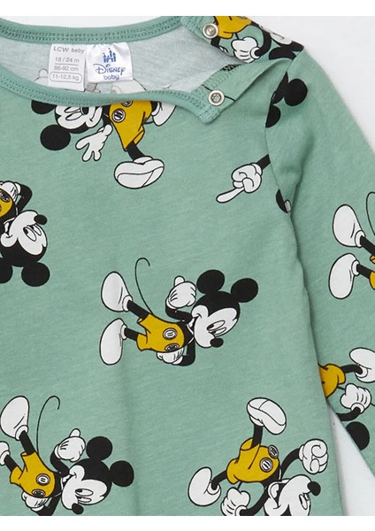 Baby Yeşil Bisiklet Yaka Uzun Kollu Baskılı Erkek Bebek Pijama Takımı modelleri