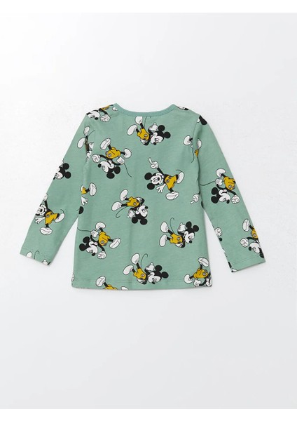 Baby Yeşil Bisiklet Yaka Uzun Kollu Baskılı Erkek Bebek Pijama Takımı fırsatları