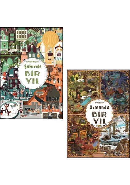 Sessiz Kitap- Ormanda Bir Yıl / Şehirde Bir Yıl (2 Kitap Set) - Przemyslaw Liput