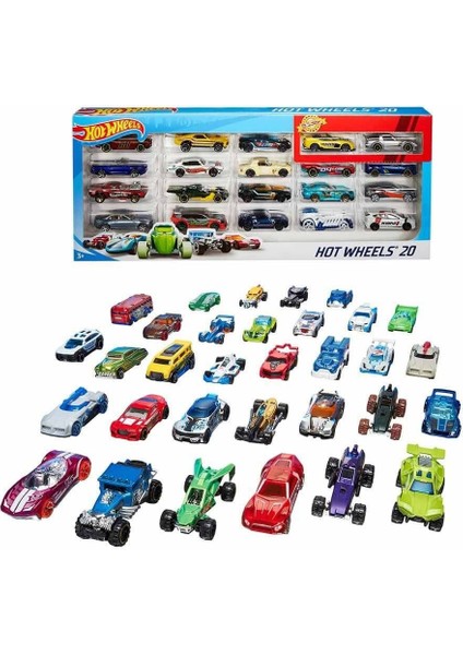 H7045 Hot Wheels 20'li Araba Seti-Karışık Asorti