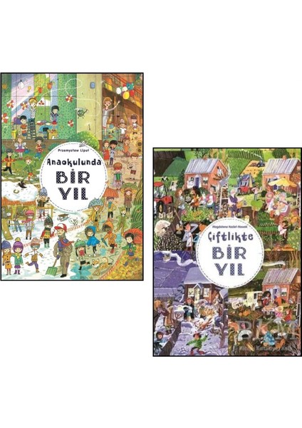 Sessiz Kitap - Anaokulunda Bir Yıl / Çiftlikte Bir Yıl (2 Kitap Set) - Przemyslaw Liput