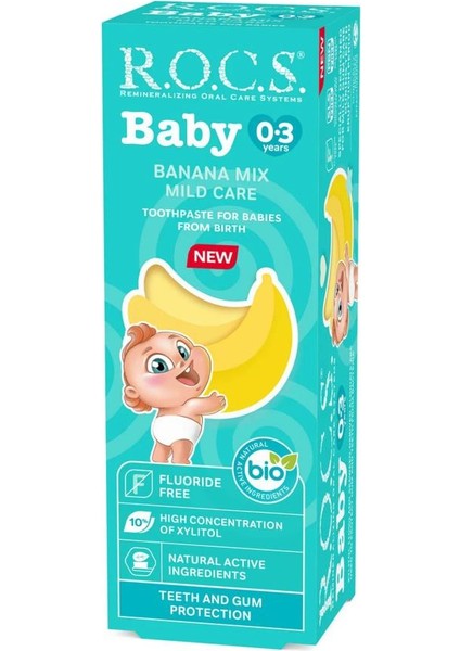 Bebek Diş Macunu Muz Püresi Tadında 0-3 Yaş 45 gr